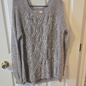 Faded Glory Textured Gray Knit Sweater